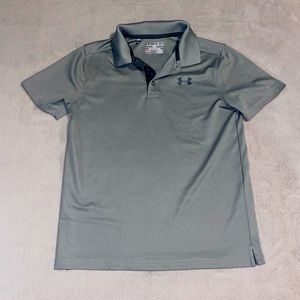 NWOT-Boys Under Armour Gray Polo Youth Medium